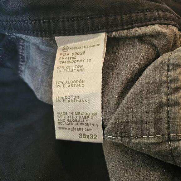 AG Adriano Goldschmied Pants Mens 38x32 Blue Everett Slim Straight Chino Stretch - Picture 4 of 7